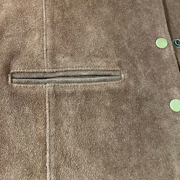 Rare New FREE PEOPLE Understated Brown Leather Western Snap Front Vest Medium - Picture 9 of 14